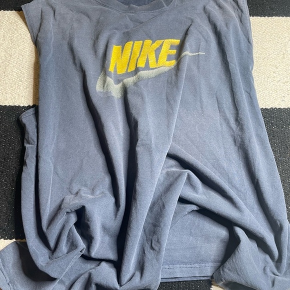 Nike Vintage Big‎ Center Swoosh Y2K 90's Thrashed Faded Blue Mens XXL Basketball